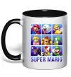 Чашка з кольоровою ручкою Super Mario Characters Чорний фото