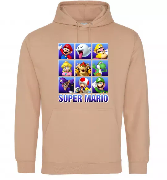 Мужская толстовка (худи) Super Mario Characters Песочный фото