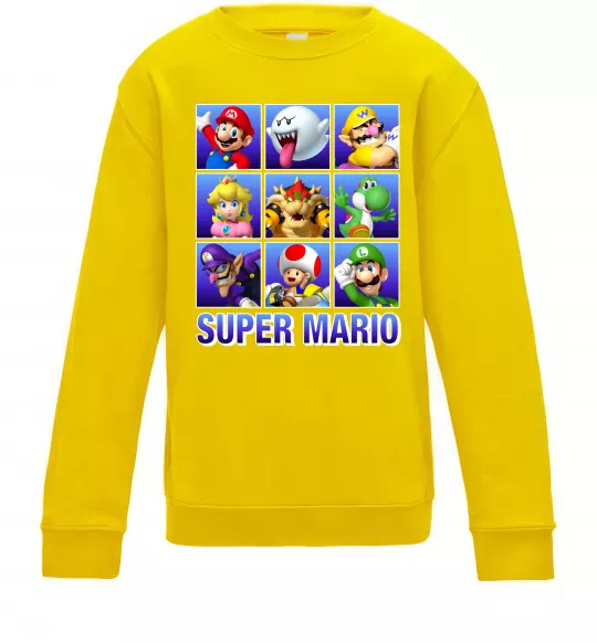 Детский Свитшот Super Mario Characters Солнечно желтый фото