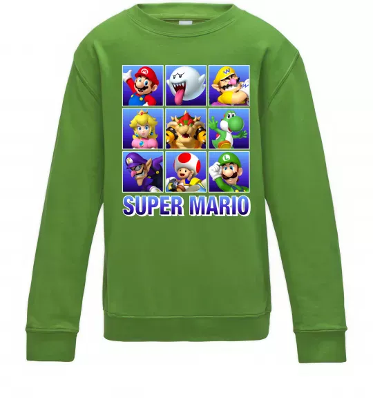 Детский Свитшот Super Mario Characters Лаймовый фото