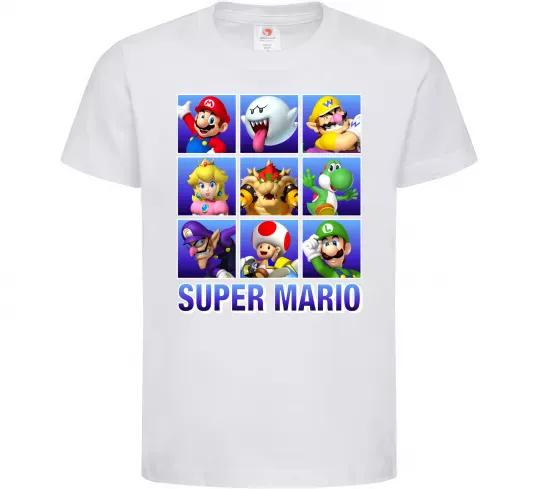 Дитяча футболка Super Mario Characters Білий фото