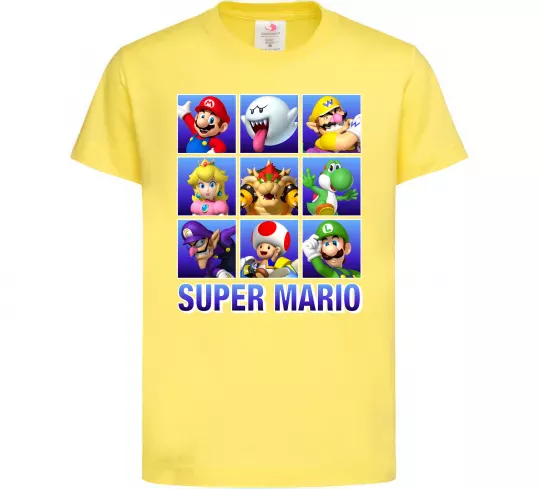 Дитяча футболка Super Mario Characters Лимонний фото