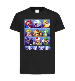 Детская футболка Super Mario Characters Черный фото