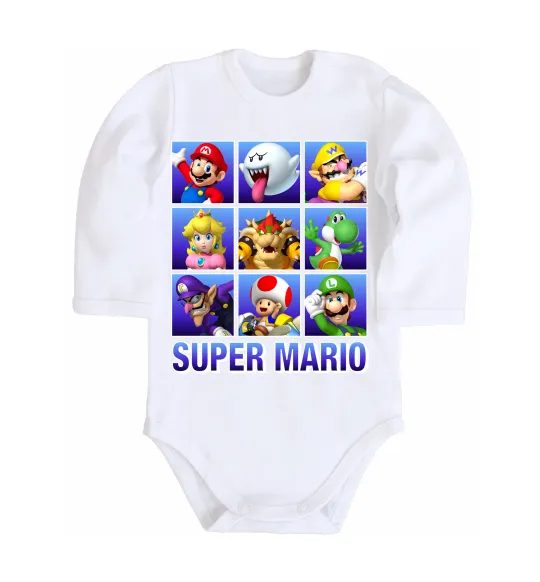 Дитячий бодік Super Mario Characters Білий фото
