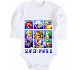 Дитячий бодік Super Mario Characters Білий фото