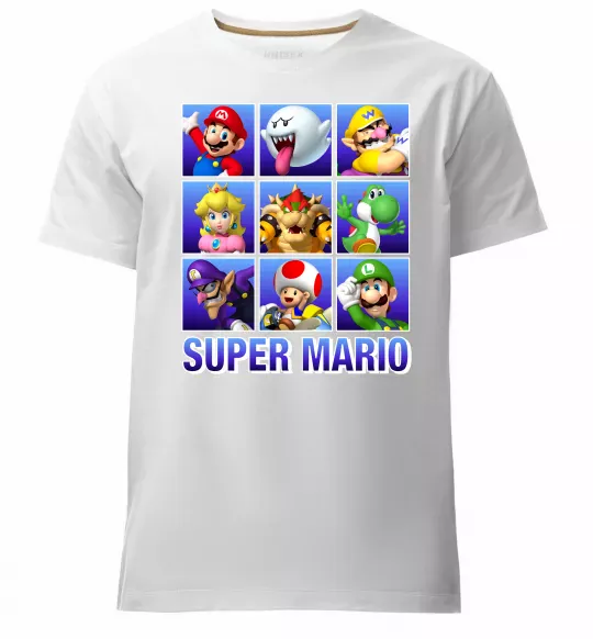 Мужская премиум футболка Super Mario Characters Белый фото