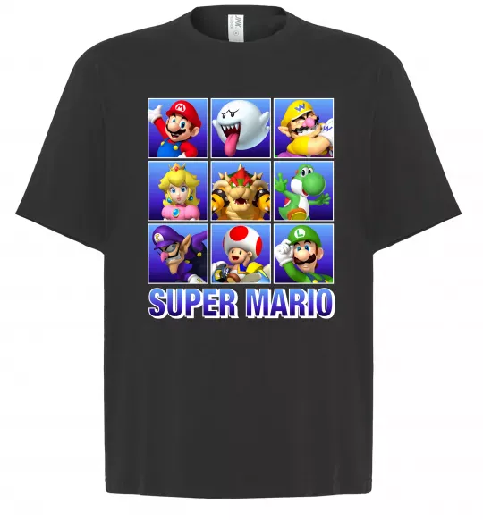 Футболка Оверсайз Super Mario Characters Чорний фото