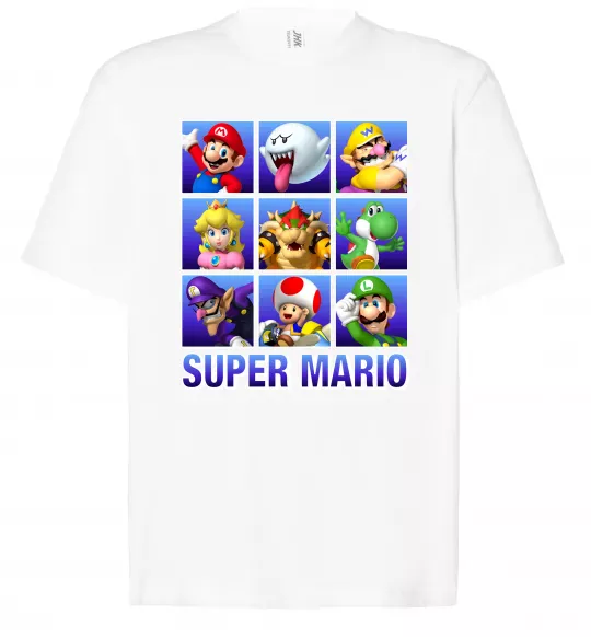 Футболка Оверсайз Super Mario Characters Білий фото