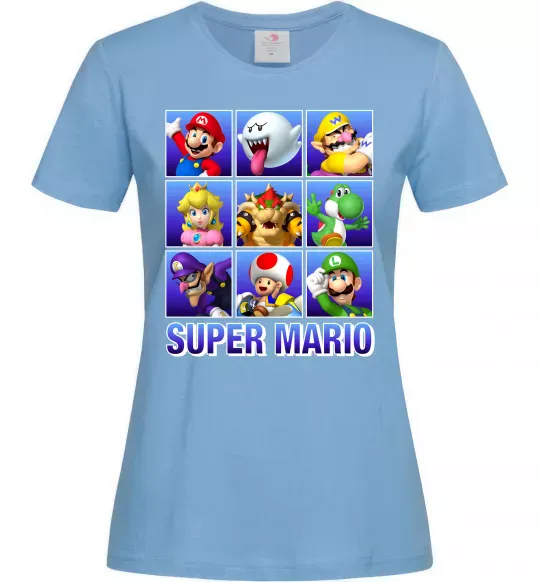 Жіноча футболка Super Mario Characters Блакитний фото