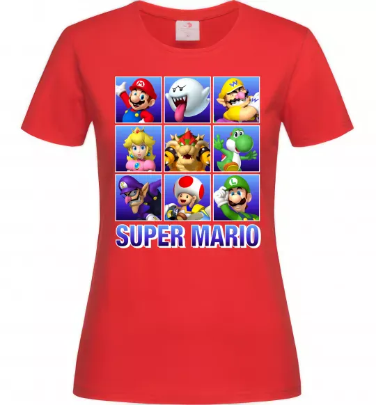 Жіноча футболка Super Mario Characters Червоний фото