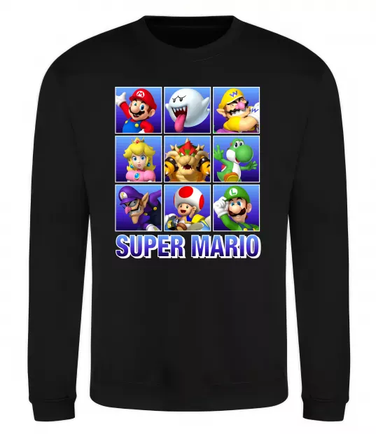 Світшот Super Mario Characters Чорний фото