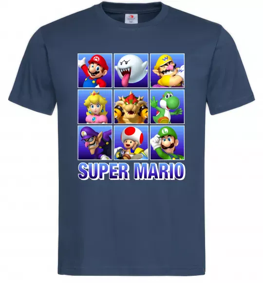 Мужская футболка Super Mario Characters Темно-синий фото