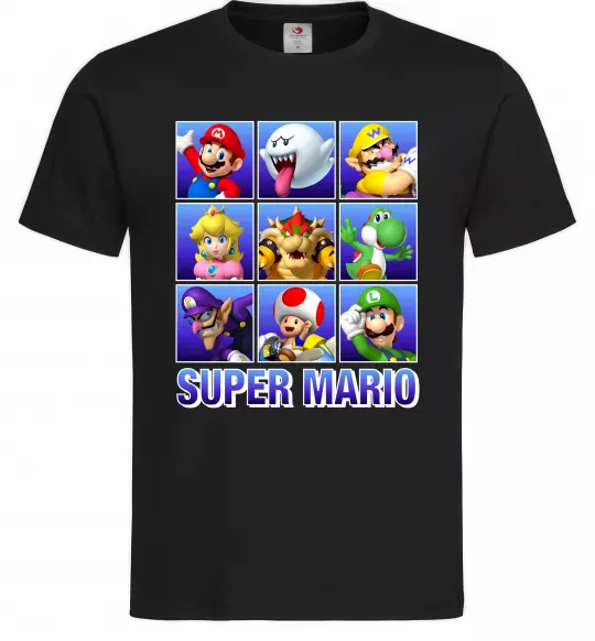 Мужская футболка Super Mario Characters Черный фото