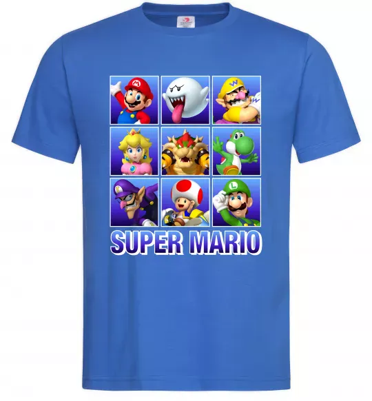 Мужская футболка Super Mario Characters Ярко-синий фото
