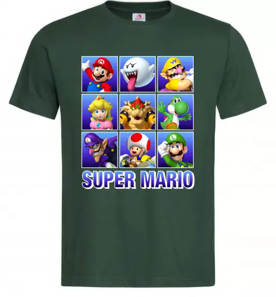Мужская футболка Super Mario Characters Темно-зеленый фото