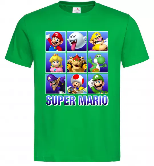 Мужская футболка Super Mario Characters Зеленый фото