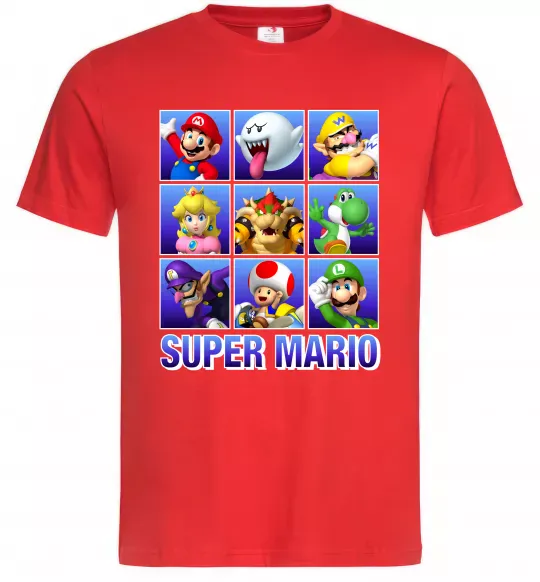 Мужская футболка Super Mario Characters Красный фото