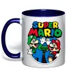 Чашка з кольоровою ручкою Mario and Luigi Глибокий темно-синій фото