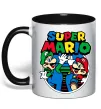 Чашка з кольоровою ручкою Mario and Luigi Чорний фото