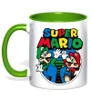 Чашка з кольоровою ручкою Mario and Luigi Зелений фото