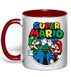 Чашка з кольоровою ручкою Mario and Luigi Червоний фото