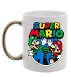 Чашка з кольоровою ручкою Mario and Luigi Золото фото
