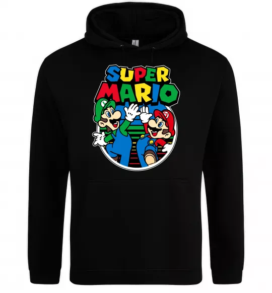 Чоловіча толстовка (худі) Mario and Luigi Чорний фото
