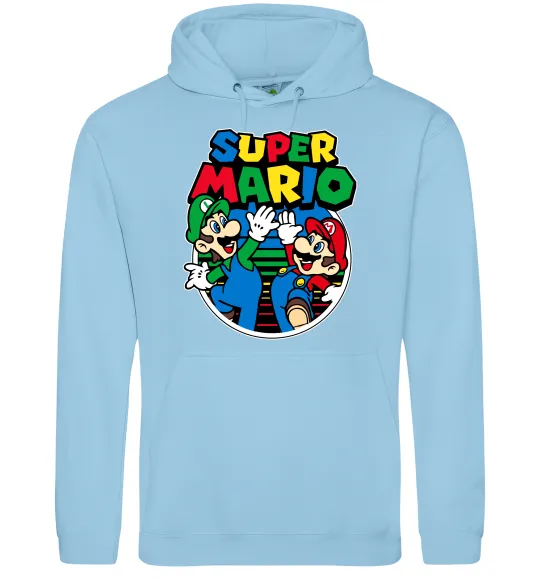 Женская толстовка (худи) Mario and Luigi Голубой фото
