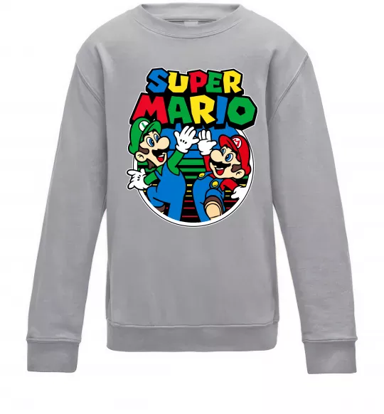 Дитячий світшот Mario and Luigi Сірий меланж фото