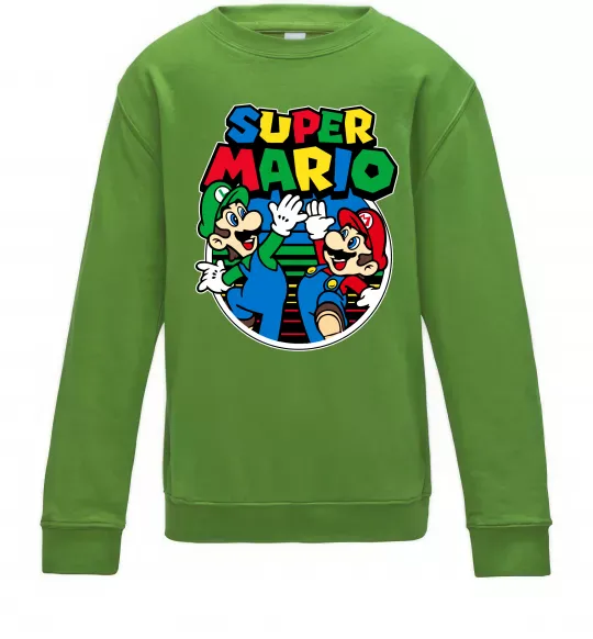 Дитячий світшот Mario and Luigi Лаймовий фото