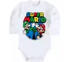 Детский боди Mario and Luigi Белый фото