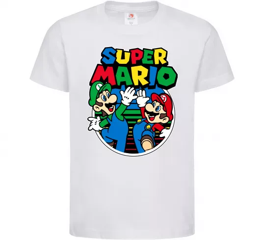Дитяча футболка Mario and Luigi Білий фото