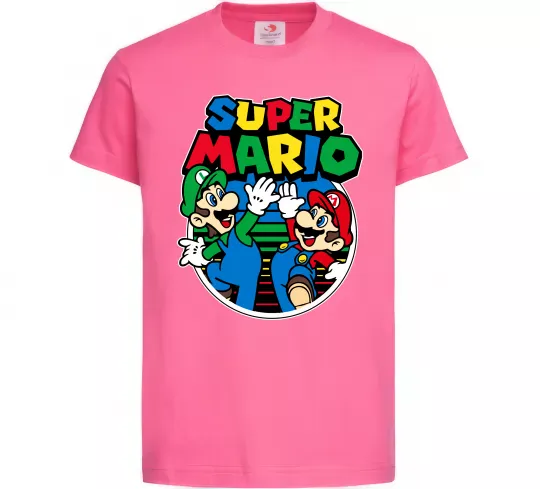 Дитяча футболка Mario and Luigi Яскраво-рожевий фото