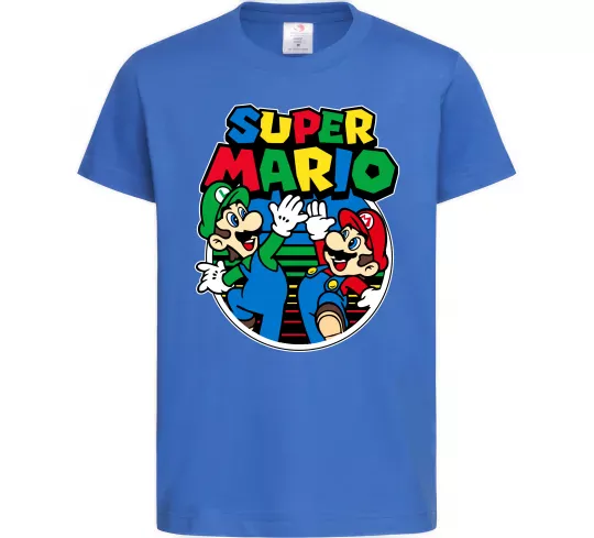 Дитяча футболка Mario and Luigi Яскраво-синій фото