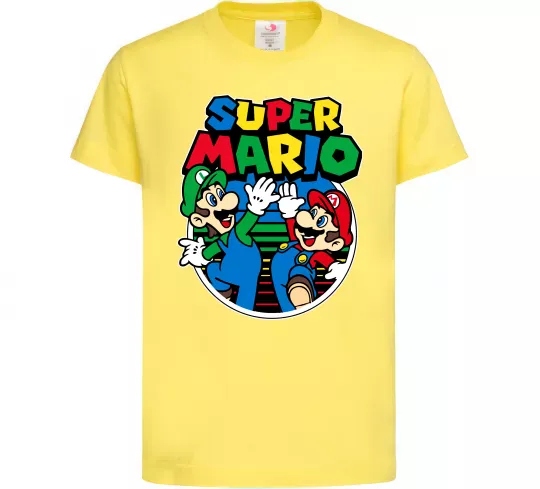 Дитяча футболка Mario and Luigi Лимонний фото
