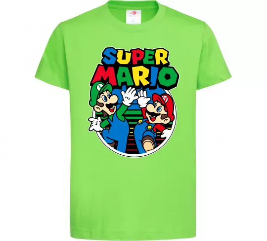 Дитяча футболка Mario and Luigi Лаймовий фото