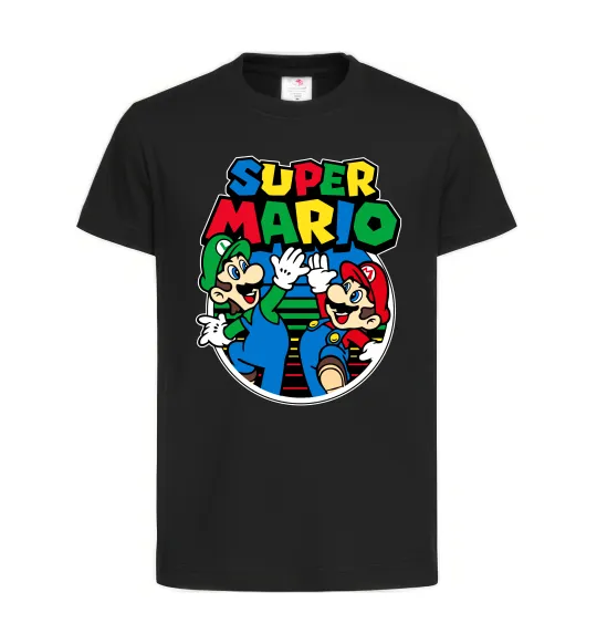 Детская футболка Mario and Luigi Черный фото