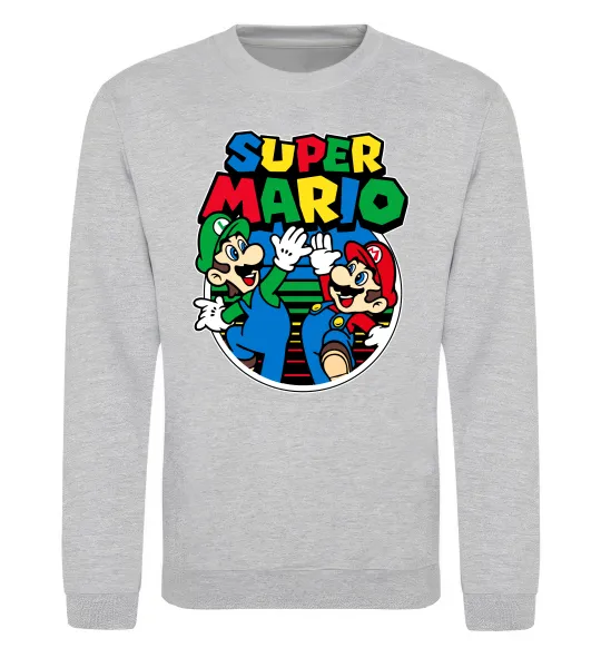 Свитшот Mario and Luigi Серый меланж фото