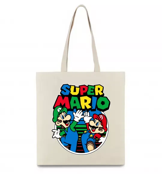 Еко-сумка Mario and Luigi Бежевий фото