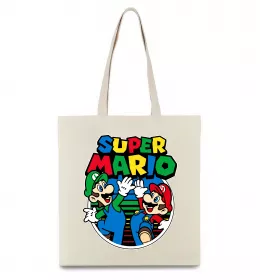 Эко-сумка Mario and Luigi Бежевый фото