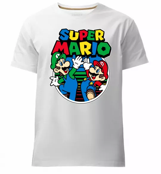 Мужская премиум футболка Mario and Luigi Белый фото