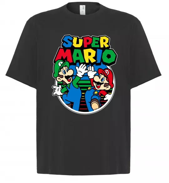Футболка Оверсайз Mario and Luigi Чорний фото