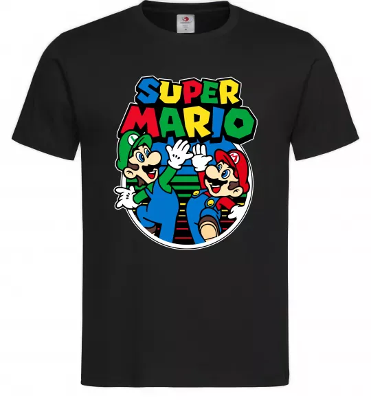 Мужская футболка Mario and Luigi Черный фото