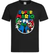 Мужская футболка Mario and Luigi Черный фото