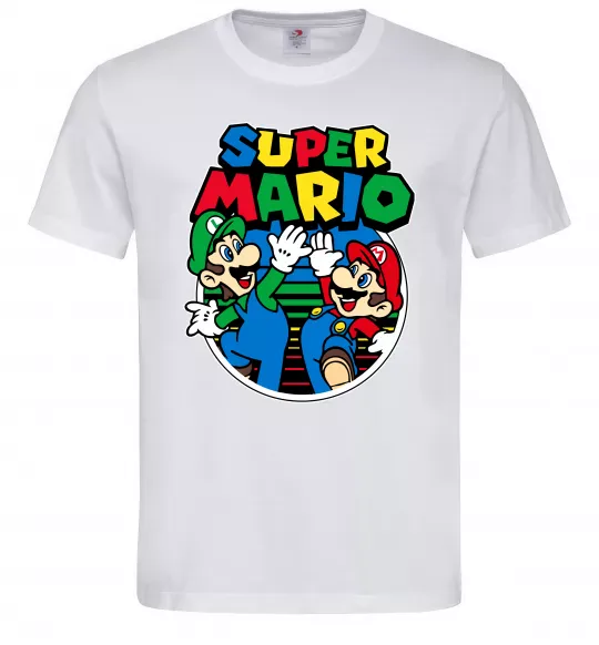Мужская футболка Mario and Luigi Белый фото