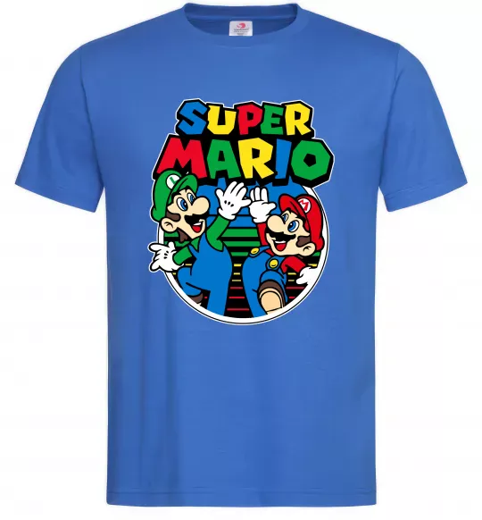 Мужская футболка Mario and Luigi Ярко-синий фото