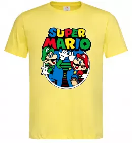 Мужская футболка Mario and Luigi Лимонный фото