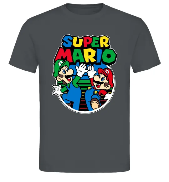 Мужская футболка Mario and Luigi Графит фото