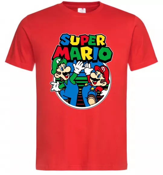 Мужская футболка Mario and Luigi Красный фото
