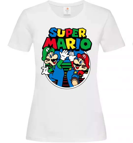 Женская футболка Mario and Luigi Белый фото
